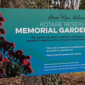 Hahei Beach Coromandel Memorial Garden Sign